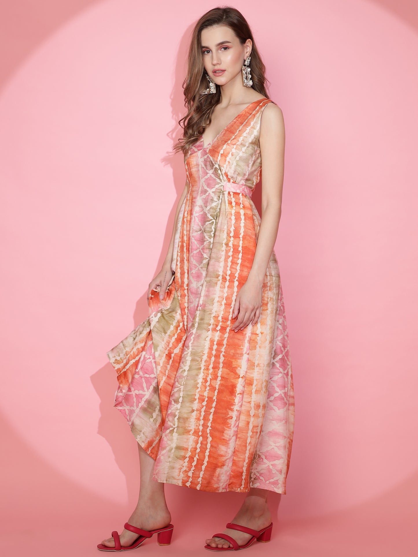 Hand-Dyed Shibori Midi Dress