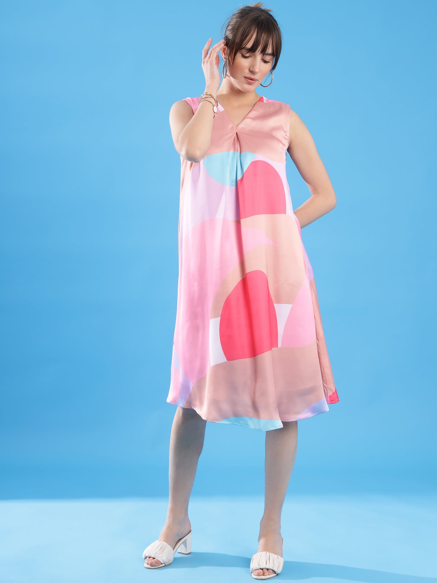 Satin Dress - Pastel Tones