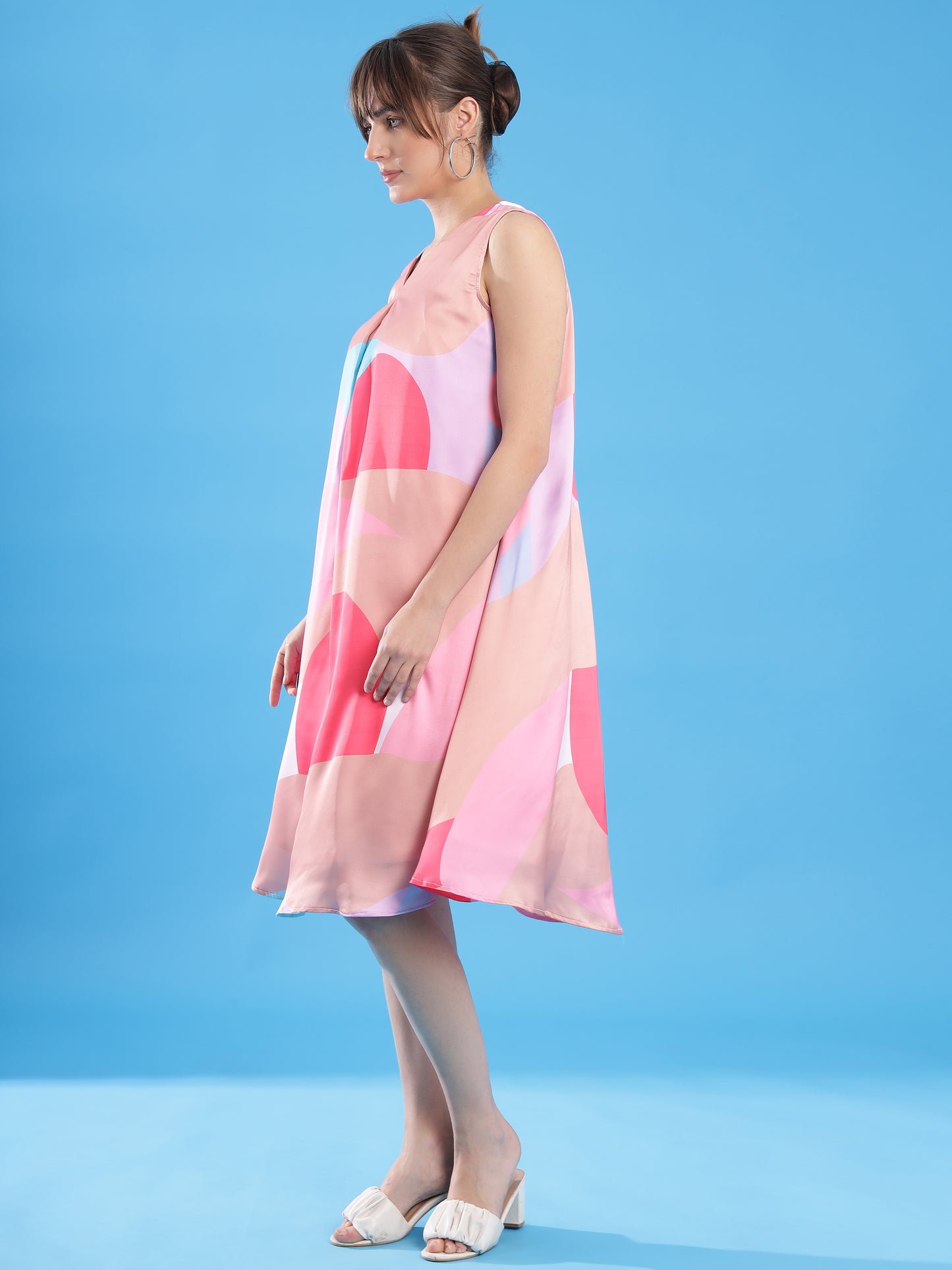 Satin Dress - Pastel Tones