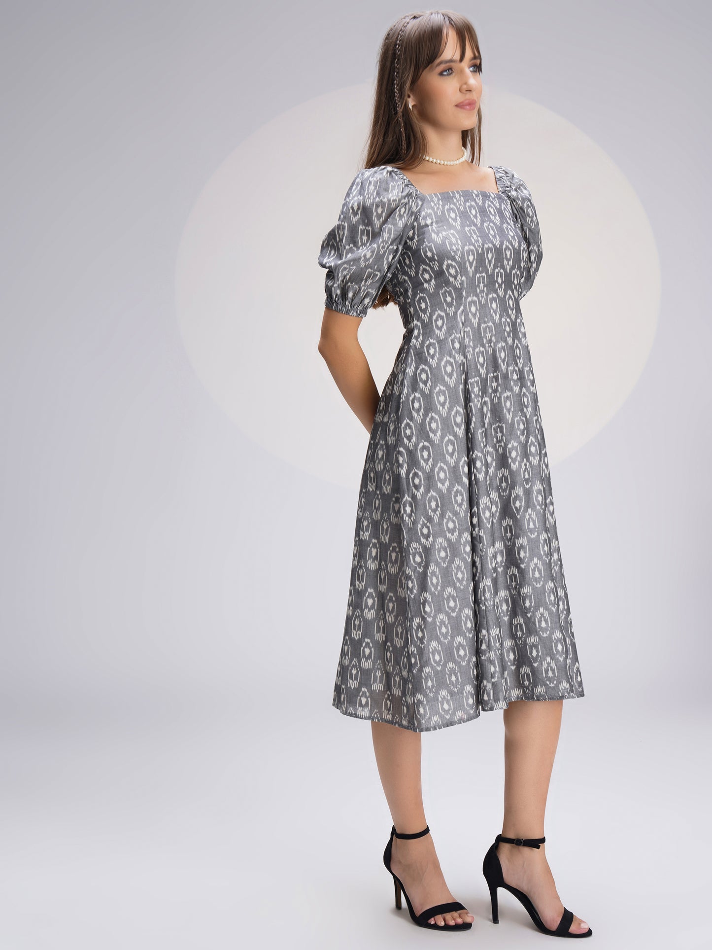 Ikat Princess Cut Midi Dress - Everyday Luxury for the Smart Worker