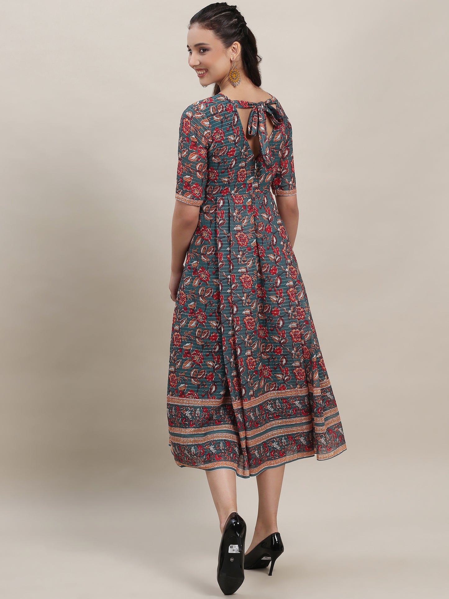 Kalamkari Print Georgette Dress