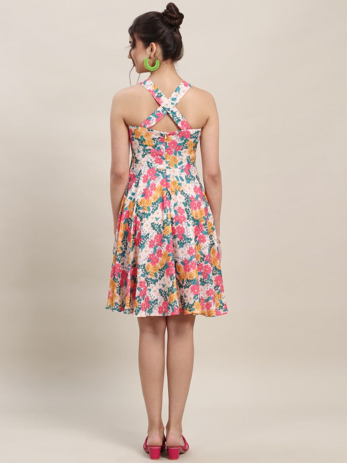 Sun-kissed Blooms: Floral Strappy Dress for Beach Bliss and Vacation Vibes